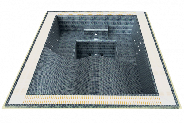 Spa mosaïque rectangulaire deux couchettes à débordement Be Well Canada SPA Savoie